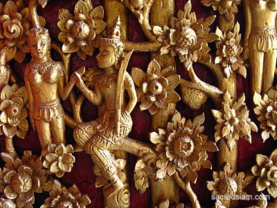 Nareepol tree fruit women wooden carving