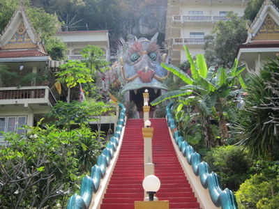 Wat Ban Tham Cave Kanchanaburi dragon staircase