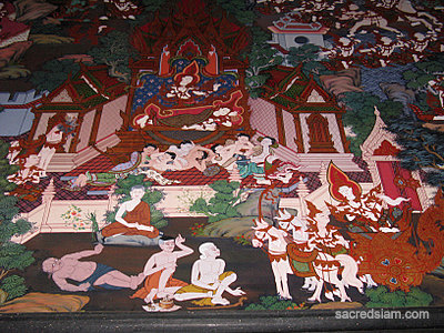 Wat Hua Lamphong ubosot mural