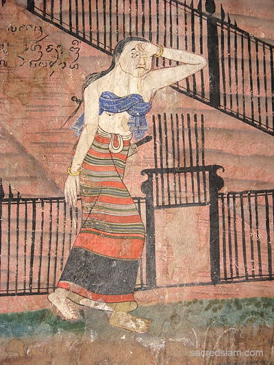 Thai temple murals: Wat Phumin Nan crying woman
